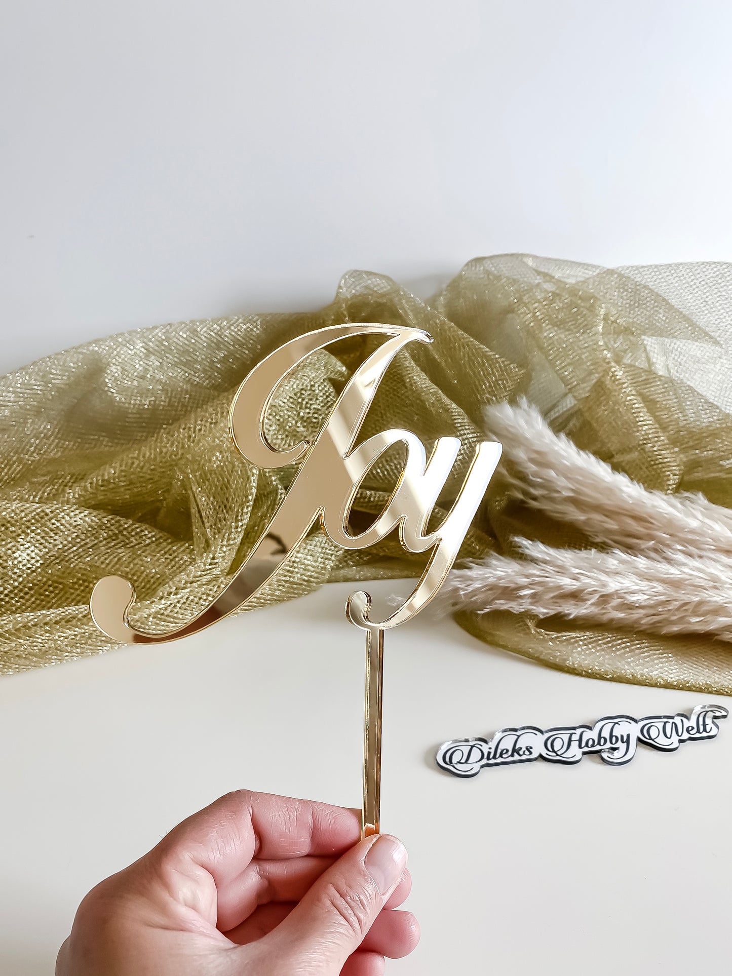 Cake Topper aus Plexiglas - einzeilig