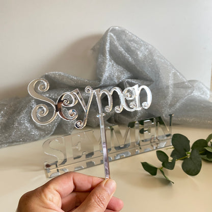 Cake Topper aus Plexiglas - einzeilig